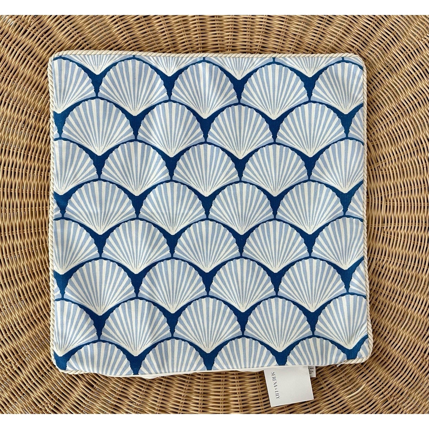 Sandbar Outdoor Pillow Cover (20” SQ)-Hydrangea Blue