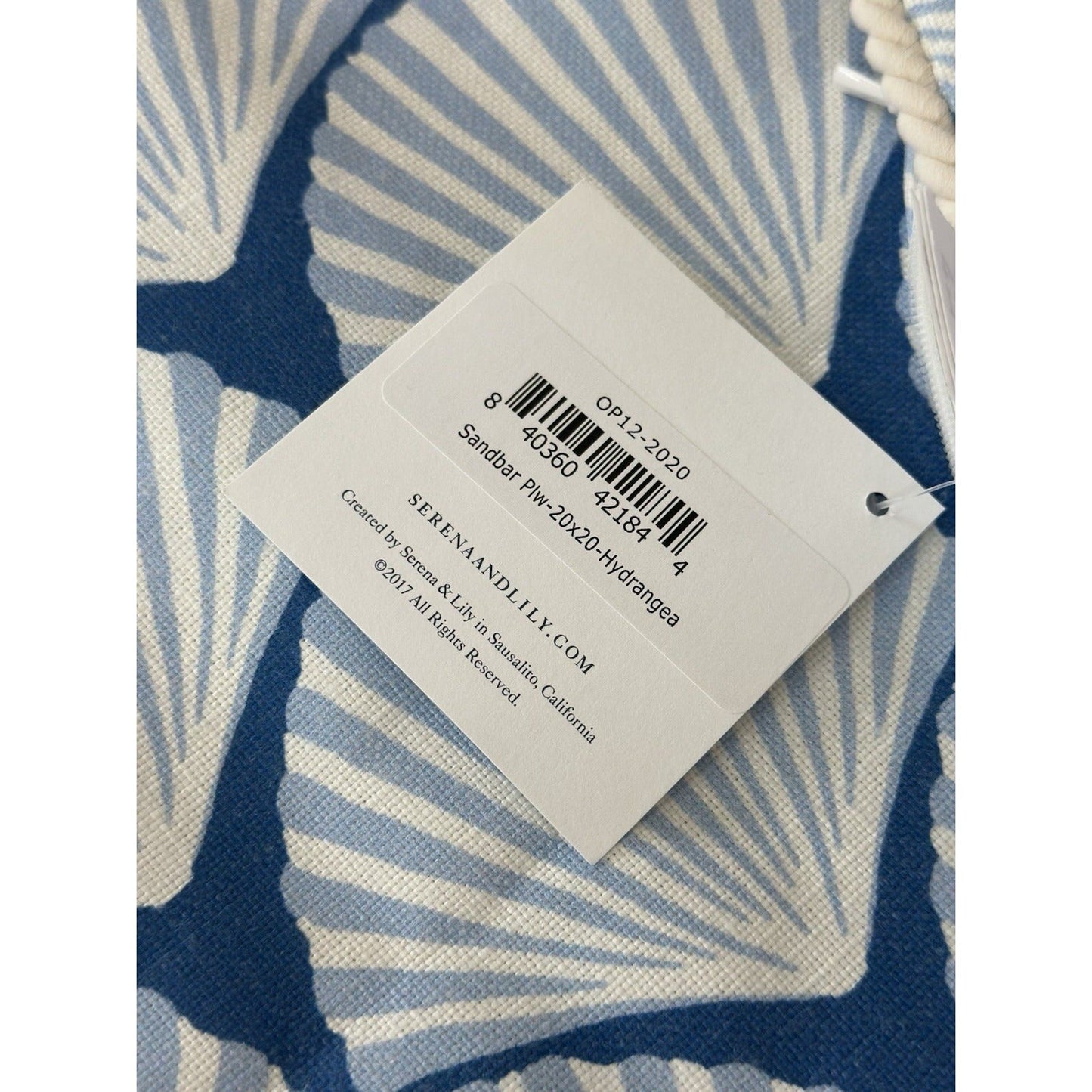 Sandbar Outdoor Pillow Cover (20” SQ)-Hydrangea Blue
