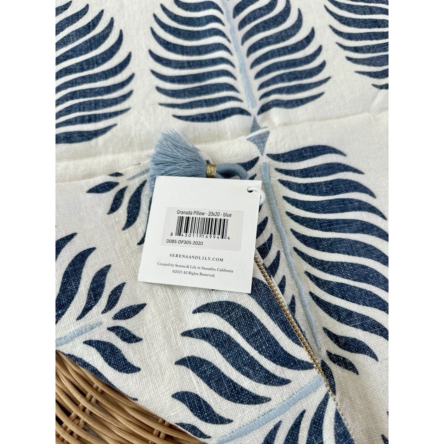 Granada Pillow Cover (20” SQ)-Blue