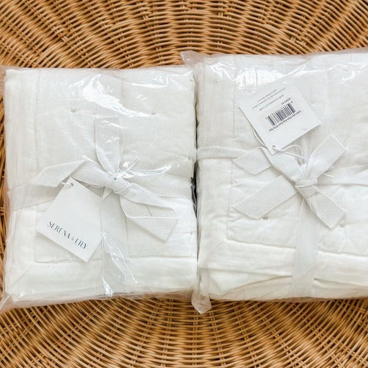 Sutter Linen King Shams (Set of 2)-White - The Home Decor Outlet
