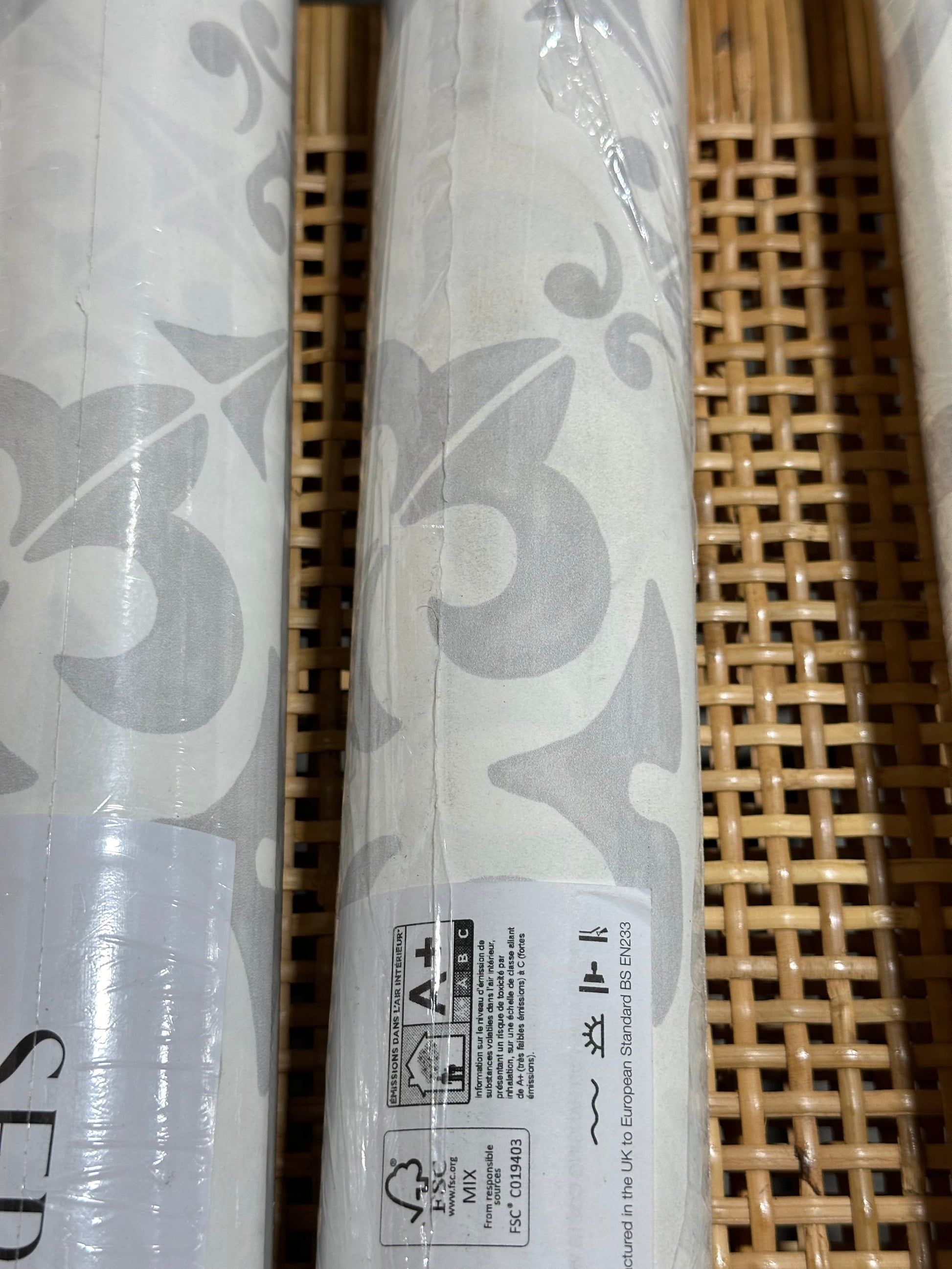 Wentworth Wallpaper-Fog (CL) - The Home Decor Outlet