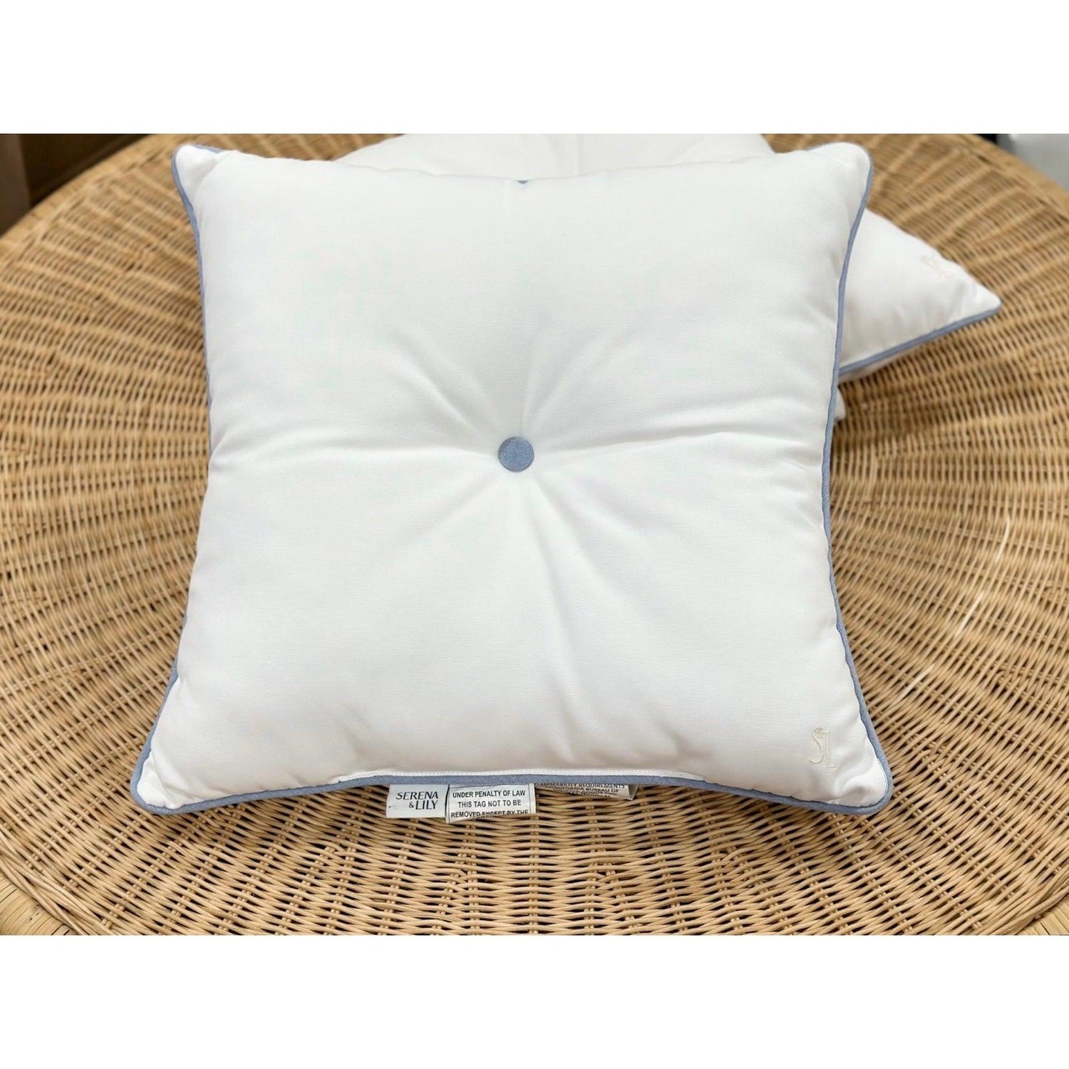 Sunbrella® Lido Pillow-White/Coastal - The Home Decor Outlet