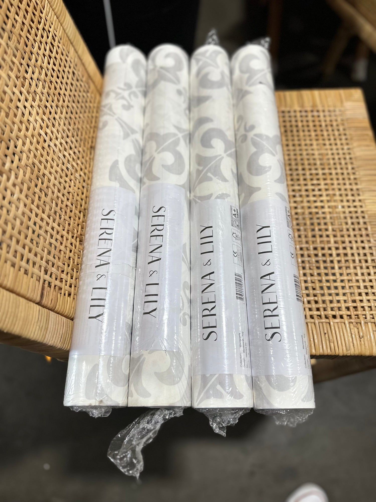 Wentworth Wallpaper-Fog (CL) - The Home Decor Outlet
