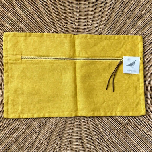 Two Tone Linen Pillow Cover (12”x21”)-Yellow - The Home Decor Outlet