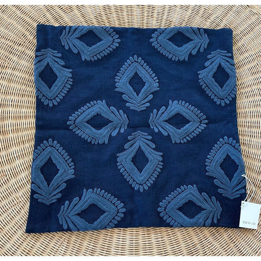 Leighton Pillow Cover (24” SQ)-Midnight - The Home Decor Outlet