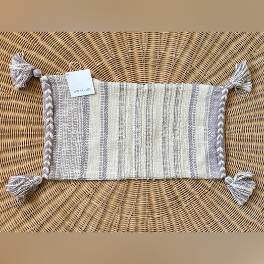 Ridge Stripe Pillow Cover (12”x21”)-Lavender - The Home Decor Outlet