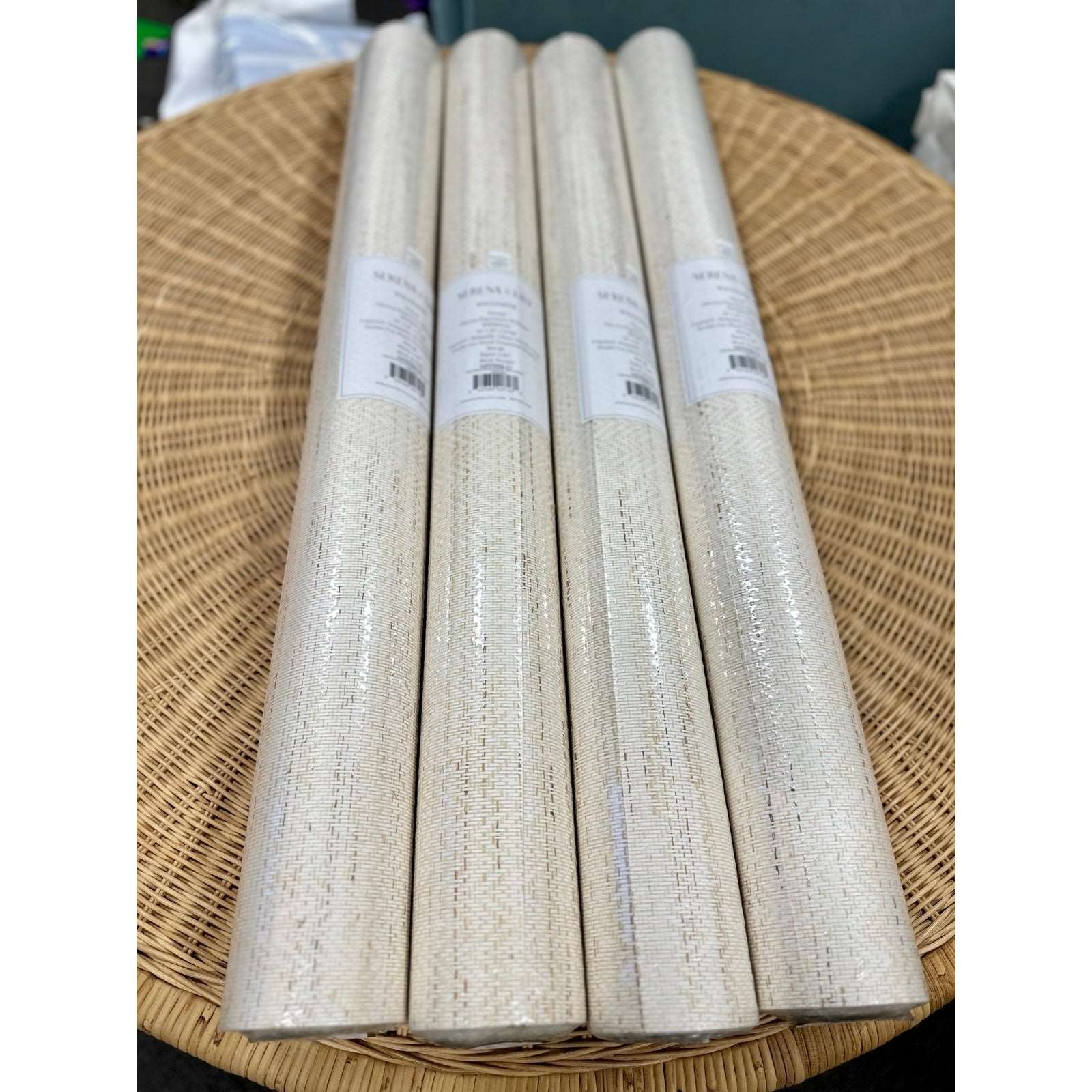 Chevron Paperweave Wallpaper-Natural - The Home Decor Outlet