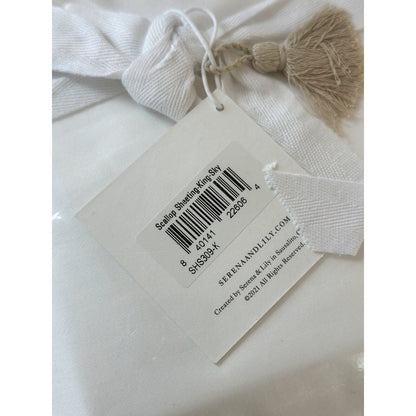 Scallop Sateen Sheet Set (King)-Sky - The Home Decor Outlet
