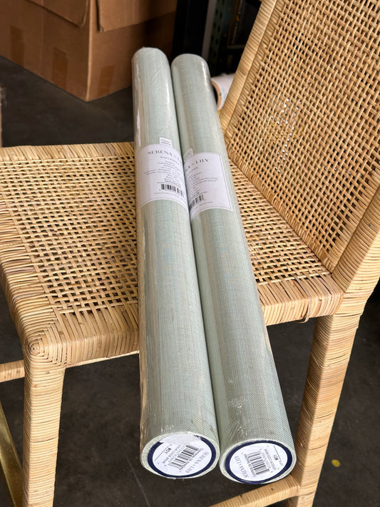 Variegated Grasscloth Wallcovering-Seaglass Green