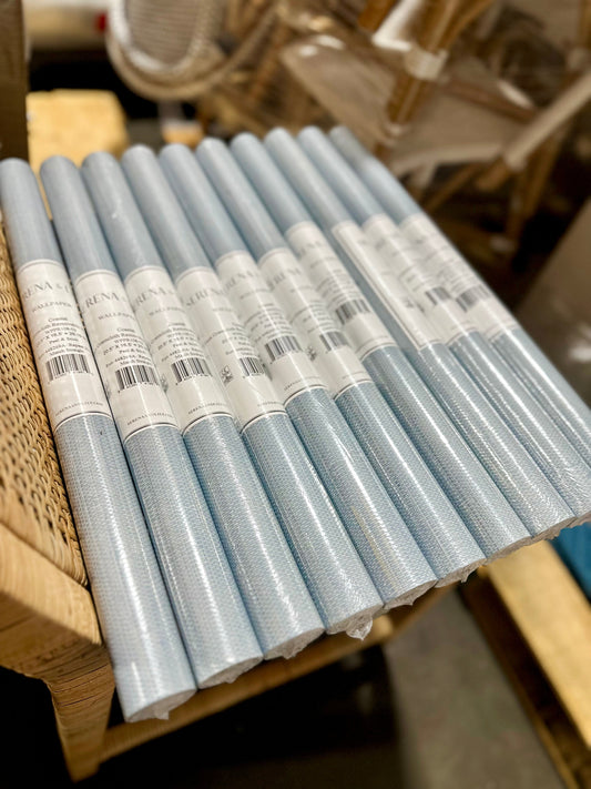 Faux Grasscloth Removable Wallpaper-Coastal Blue