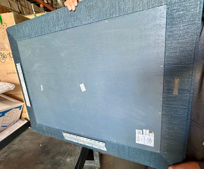 Blake Raffia Mirror-Indigo Blue