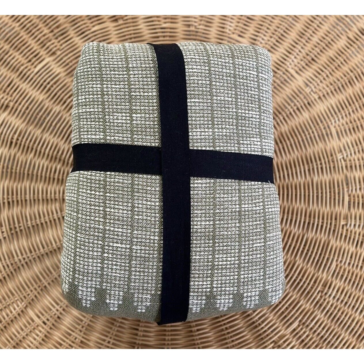 West Elm Reversible Woven Cotton Bed Blanket (King)-Dark Olive - The Home Decor Outlet