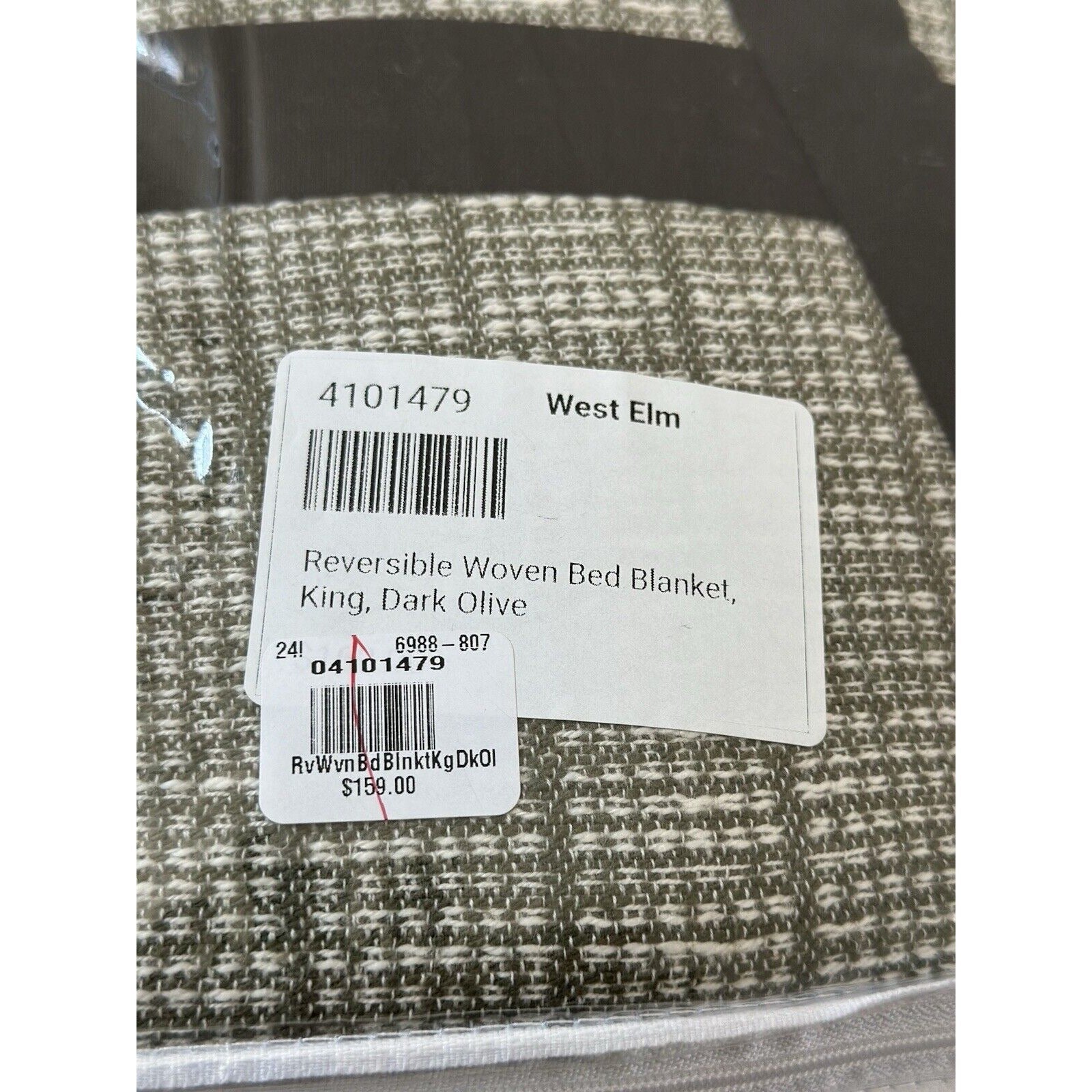 West Elm Reversible Woven Cotton Bed Blanket (King)-Dark Olive - The Home Decor Outlet