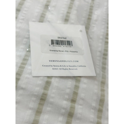Gramercy Seersucker Duvet Cover (F/Q)-Pistachio - The Home Decor Outlet