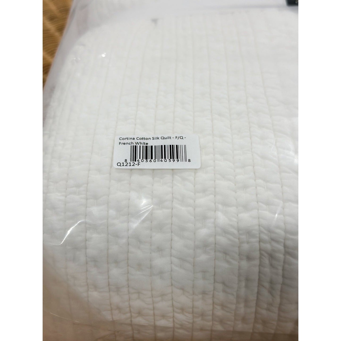 Cortina Cotton Silk Quilt (F/Q)-French White - The Home Decor Outlet