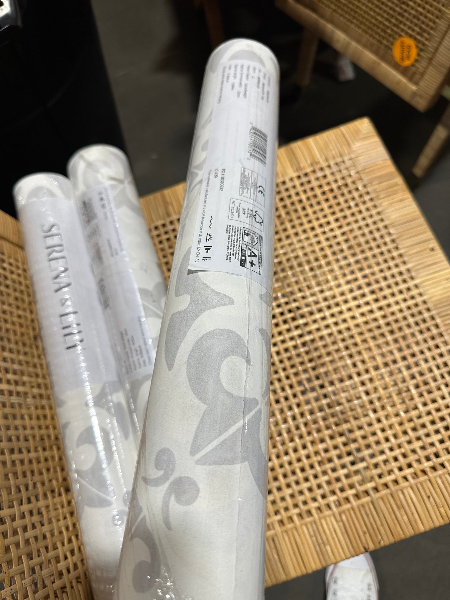 Wentworth Wallpaper-Fog (CL) - The Home Decor Outlet