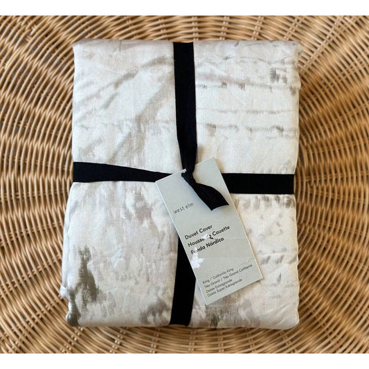 West Elm Silky TENCEL™ Abstract Tapestry Duvet Cover (K/CK)-Sand - The Home Decor Outlet