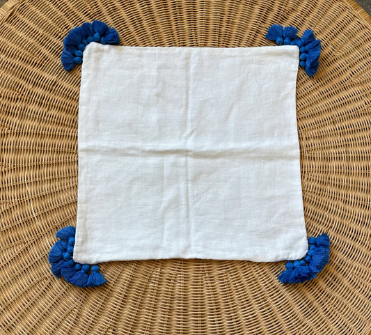 Cayucos Pillow Cover-White/Capri - The Home Decor Outlet