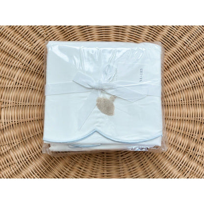 Scallop Sateen Sheet Set (Twin)-Sky - The Home Decor Outlet