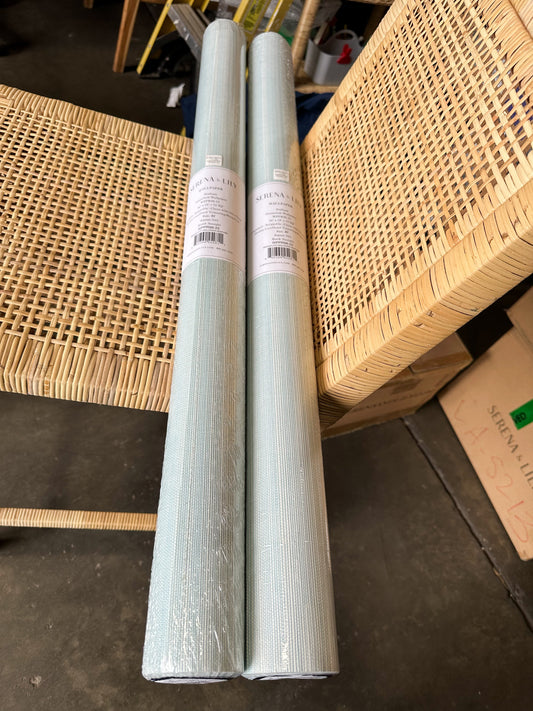 Variegated Grasscloth Wallcovering-Seafoam Blue