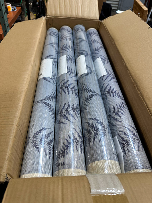 Gardenside Grasscloth Wallcovering-Vintage Indigo