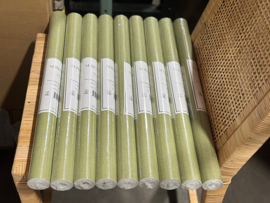Faux Grasscloth Removable Wallpaper-Grass Green