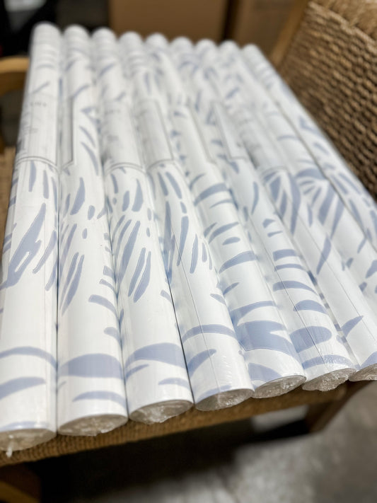 Palm Wallpaper (Unpasted/Traditional)-Coastal Blue