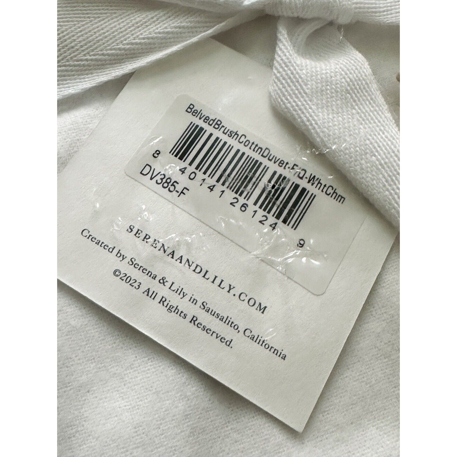 Belvedere Flannel Duvet Cover (F/Q)-White/Chambray - The Home Decor Outlet