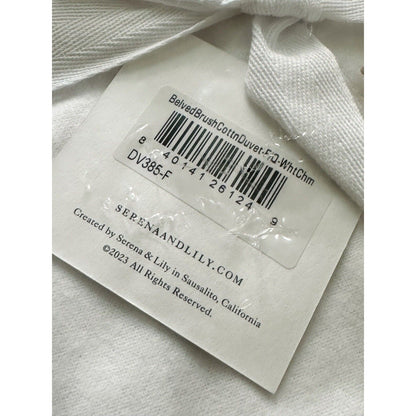 Belvedere Flannel Duvet Cover (F/Q)-White/Chambray - The Home Decor Outlet