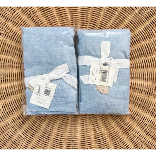 Cavallo Linen King Shams (Set of 2)-Blue Chambray - The Home Decor Outlet