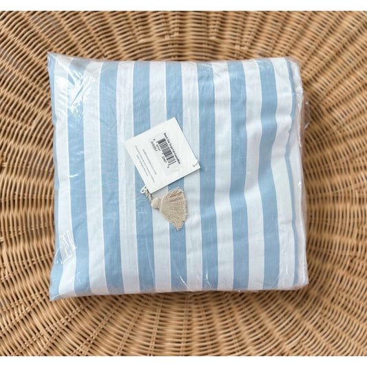 Beach Club Stripe Percale Sheet Set (Full)-Coastal Blue (CL) - The Home Decor Outlet