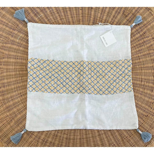 Verona Pillow Cover (22” SQ)-Coastal/Sunflower - The Home Decor Outlet