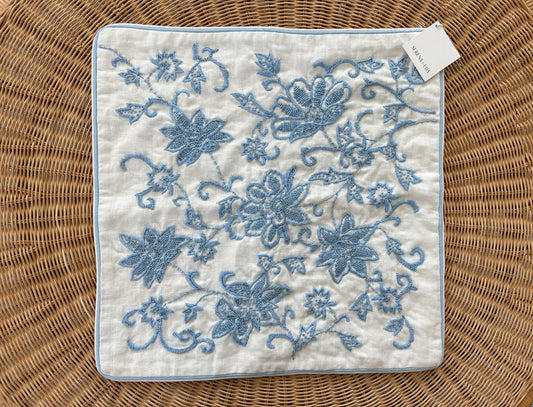Marigot Pillow Cover (22” SQ)-Hydrangea Blue