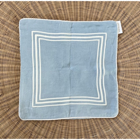 Riva Pillow Cover (20” SQ)-Coastal Blue/White