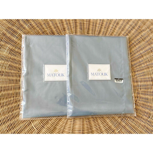 Matouk x Williams Sonoma Tesoro King Shams (Set of 2)-Hazy Blue - The Home Decor Outlet