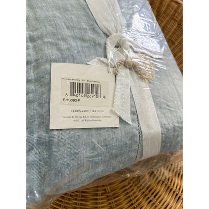 Portofino Linen Sheet Set (Full)-Blue Chambray - The Home Decor Outlet