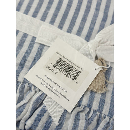 Nantucket Stripe Linen Sheet Set (Full)-Blue