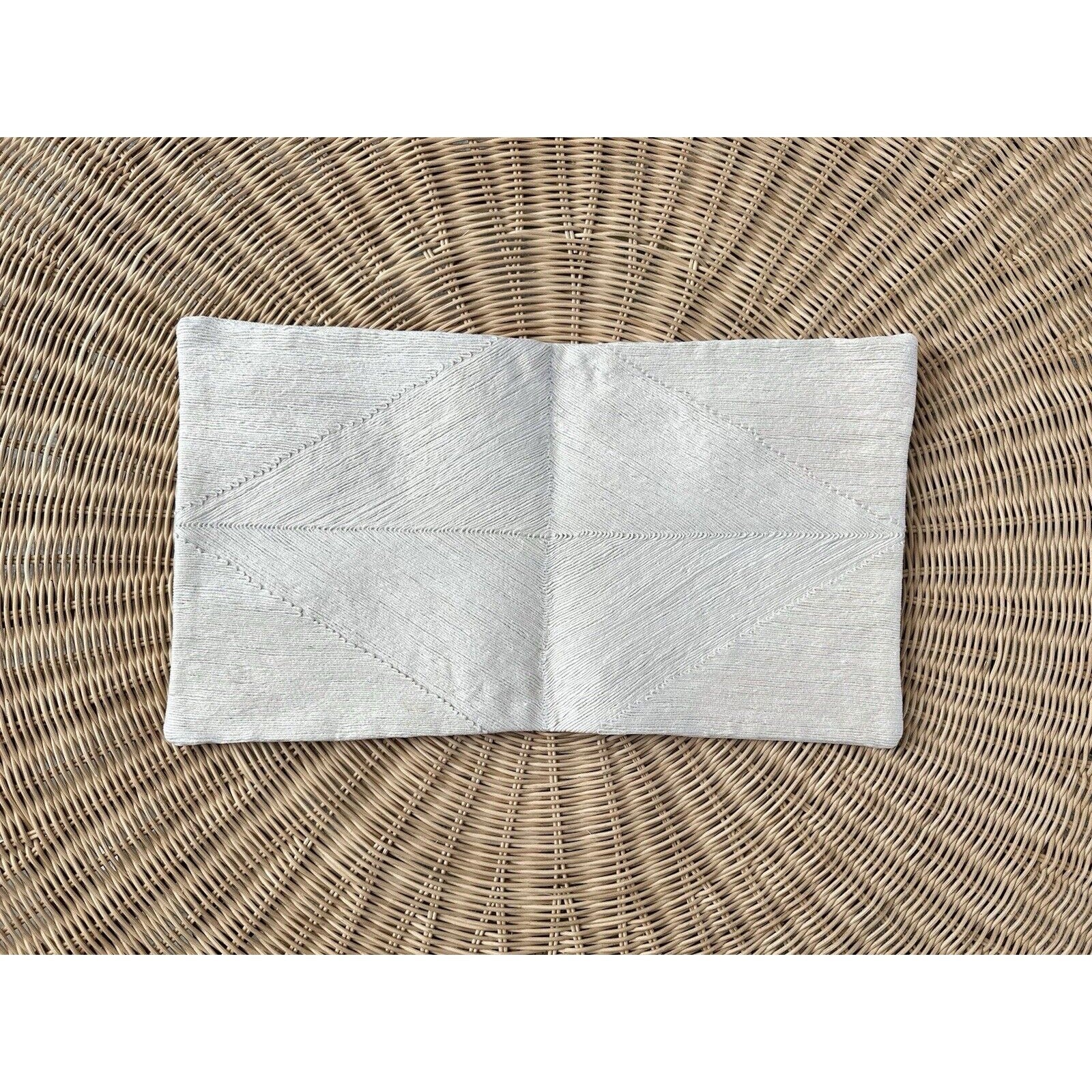 West Elm Jute Geo Pillow Cover (12”x21”)-Alabaster - The Home Decor Outlet