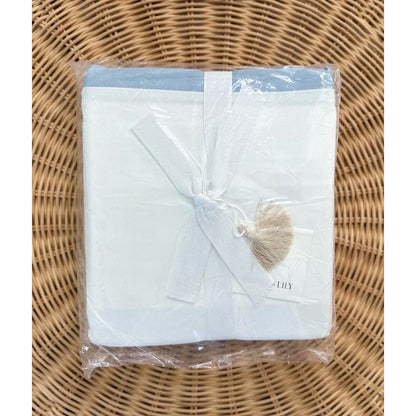 Border Frame Bedskirt (Full)-Coastal Blue - The Home Decor Outlet