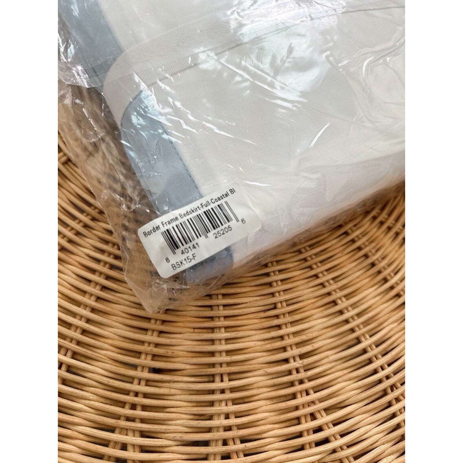 Border Frame Bedskirt (Full)-Coastal Blue - The Home Decor Outlet