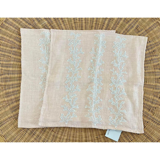 Beach Bay Beaded Pillow Cover (20” SQ)-Pink Sand - The Home Decor Outlet