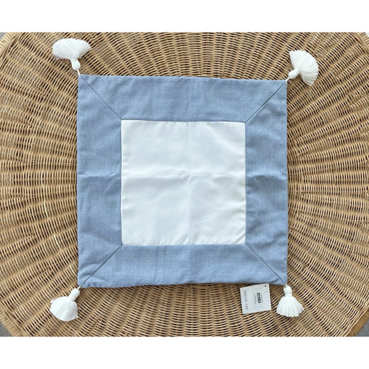 Border Frame Outdoor Pillow Cover (20” SQ)-Coastal Blue