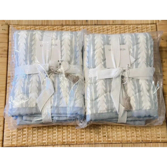 Oceana Linen King Shams (Set of 2)-Coastal Blue - The Home Decor Outlet