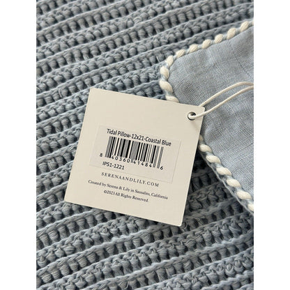Tidal Pilllow Cover (12”x21”)-Coastal Blue