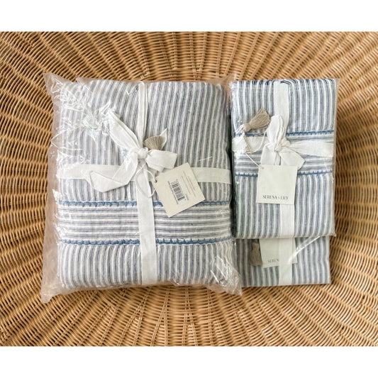Stone Harbor Linen Duvet Cover (K/CK) & 2 King Shams-Navy - The Home Decor Outlet