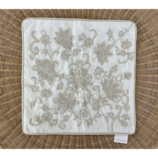 Marigot Pillow Cover (22” SQ)-Flax Beige
