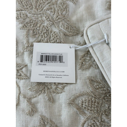 Marigot Pillow Cover (22” SQ)-Flax Beige
