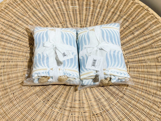 Granada King Shams (Set of 2)-Coastal Blue - The Home Decor Outlet