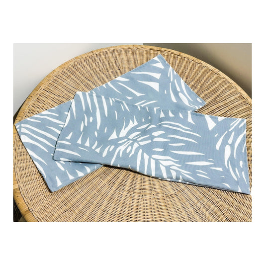 Palm Pillow Cover (14”x30”)-Coastal Blue - The Home Decor Outlet