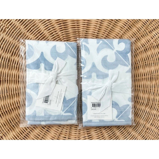 Wentworth Percale King Shams (Set of 2)-Coastal Blue